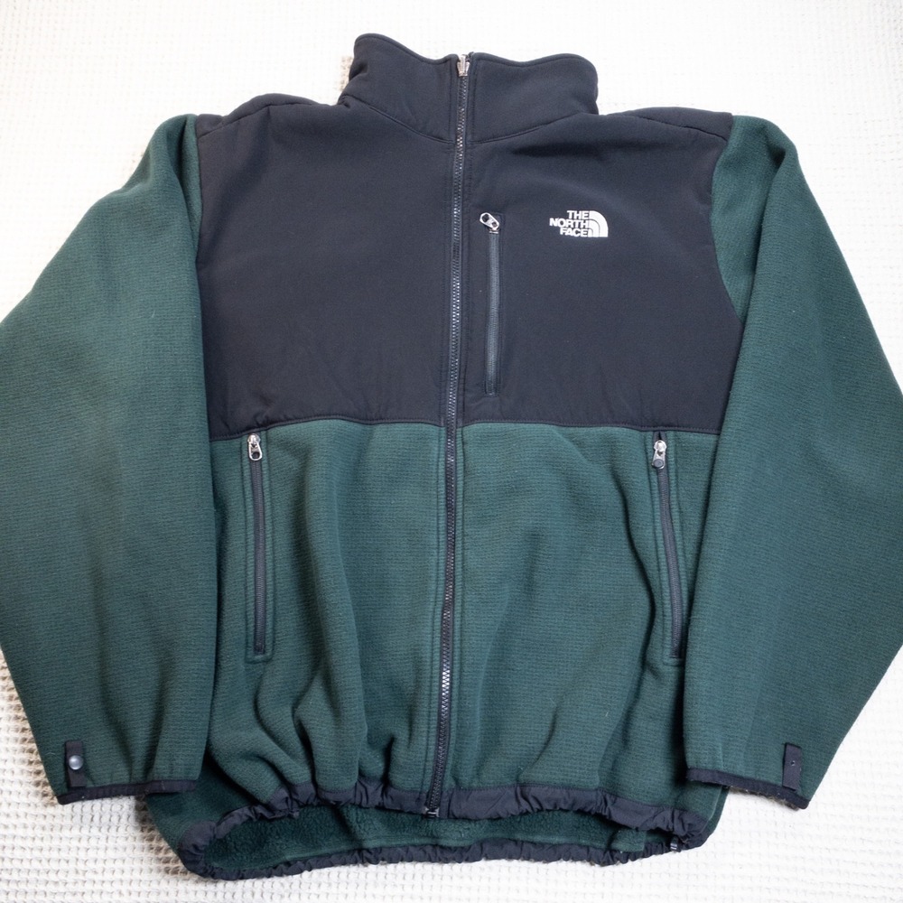 The North Face Denali Fleece Jacket Mens Forest Green Black Full Zip XL